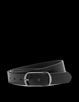 M&S Leather Smart Belt, Black, £22