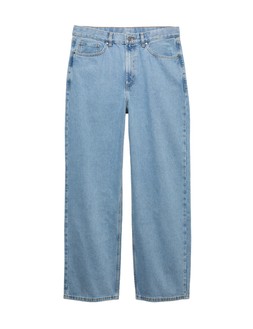 M&S Loose Fit Pure Cotton Rigid Jeans, Light Blue Mix, £20