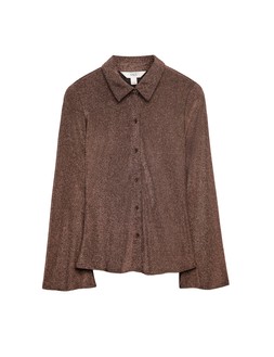 marks & spencer sparkly fitted flute sleeve shirt