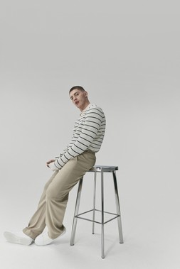 M&S Top £38, Trousers £25, Trainer £35