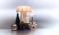 M&S 3pk Bows £8 M&S Bauble Decoration £10 M&S Candle Holder £8.50 M&S Frill Candle Holder £12.50 M&S Lamp £59 M&S 2pk Tumbler Glasses £12 M&S 2pk Coupe Glasses £18