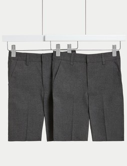 M&S 2pk Boys Regular Leg School Shorts (2-14 Yrs) £8 - £12