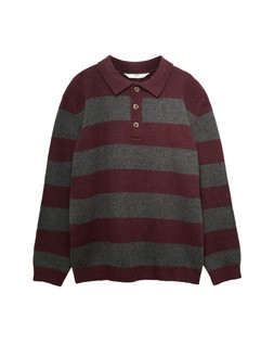 M&S Striped Knitted Rugby Jumper (6-16 Yrs) £10