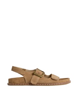 M&S SVLYIA SUEDE FOOTBED SANDAL BROWN £55 (1)