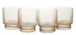 M&S SET OF 4 HANDMADE RIBBED TUMBLERS &pound;20