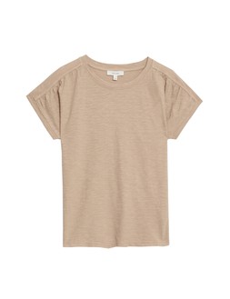 Per Una Brown Gathered Sleeve Tee £19.50