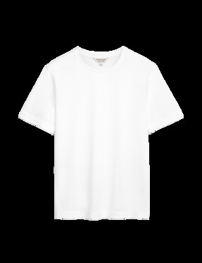 M&S Autograph Pure Supima® Cotton Performance Crew Neck T-shirt, White, £20 from Marks & Spencer