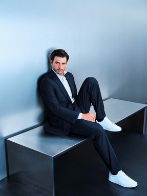 M&S x Williams, Carlos Sainz, Blazer £110, Jumper £40, Trousers £50 (2) from Marks & Spencer